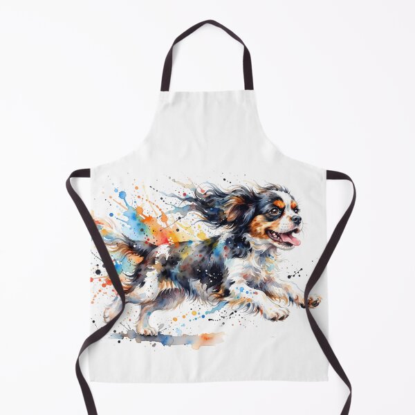 Item preview, Cavalier King Charles Spaniel Running – Colorful Watercolor Splash Art designed and sold by ManJiangHong.