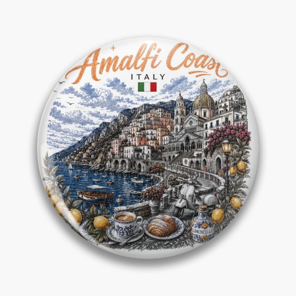 Item preview, Amalfi Coast Italy Vintage Travel Art designed and sold by CHC.