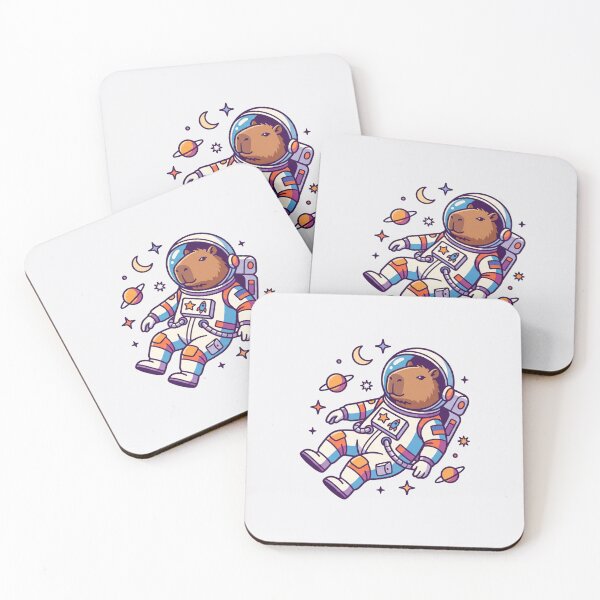 Item preview, Cute Capybara Astronaut Floating In Space Kawaii Cosmic Animal Sci-Fi Art designed and sold by MarCinu Art.