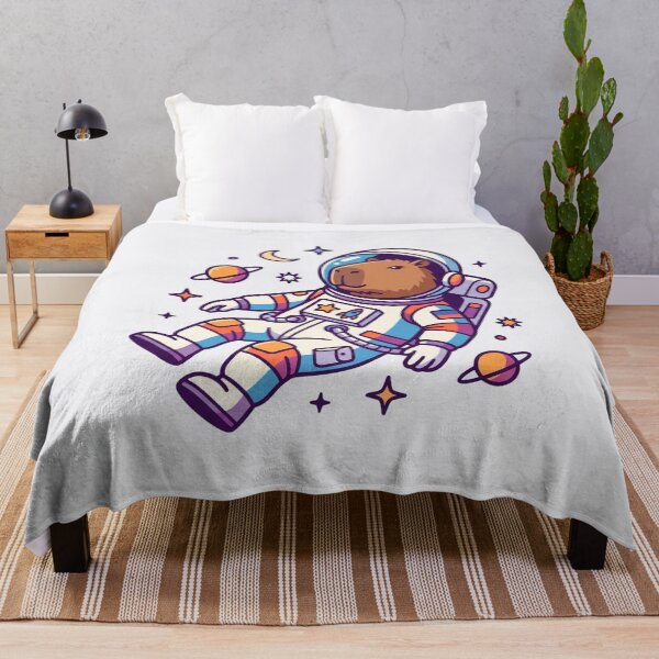 Item preview, Cute Capybara Astronaut Floating In Space Kawaii Cosmic Animal Sci-Fi Art designed and sold by MarCinu Art.