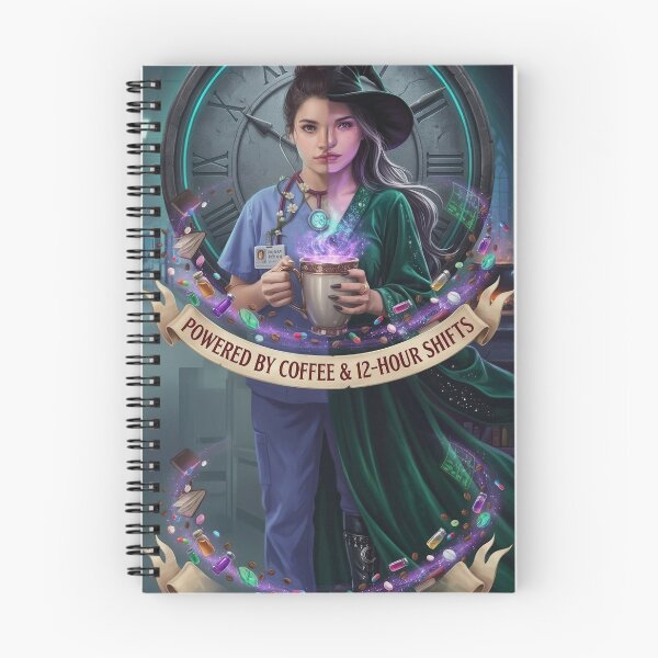 Item preview, Nurse Witch Powered By Coffee 12 Hour Shifts designed and sold by Mido-artister.
