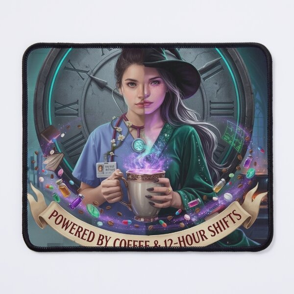 Item preview, Nurse Witch Powered By Coffee 12 Hour Shifts designed and sold by Mido-artister.