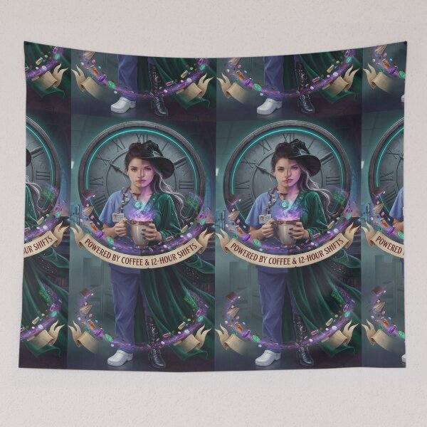Item preview, Nurse Witch Powered By Coffee 12 Hour Shifts designed and sold by Mido-artister.