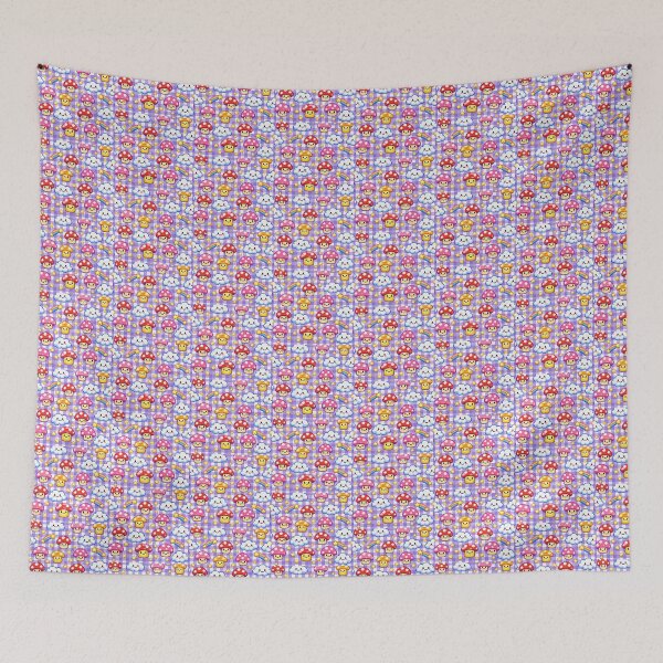 Item preview, Aesthetic Pastel Mushroom Kingdom Seamless Pattern Art designed and sold by Ink-verse-.