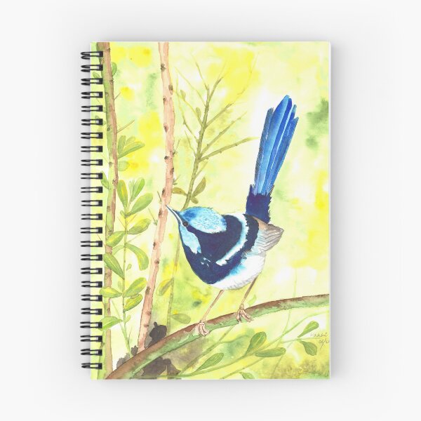 Item preview, Watercolor Superb Fairy Wren - Australian Blue Bird Art designed and sold by Cobalt Blue Watercolors.