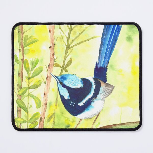 Item preview, Watercolor Superb Fairy Wren - Australian Blue Bird Art designed and sold by Cobalt Blue Watercolors.