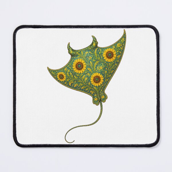 Item preview, Sunflower Manta Ray | Ocean Sunflower Art Collection designed and sold by Zaru Art Studio.