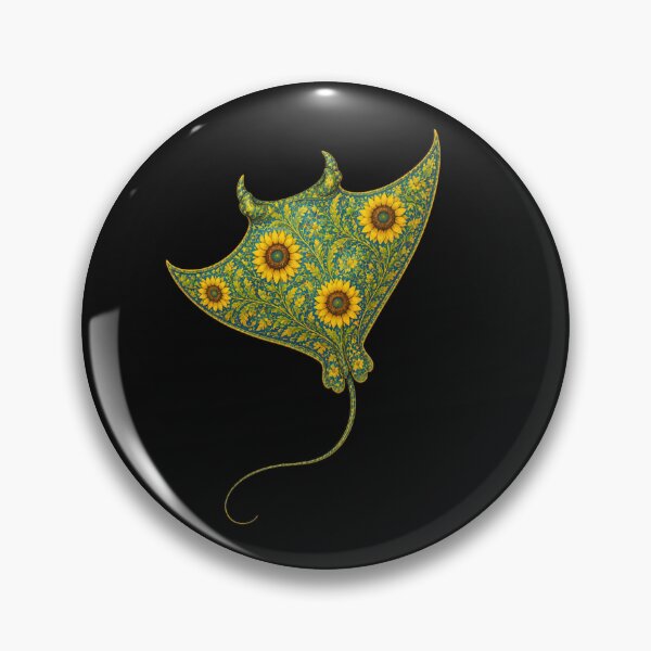Item preview, Sunflower Manta Ray | Ocean Sunflower Art Collection designed and sold by Zaru Art Studio.