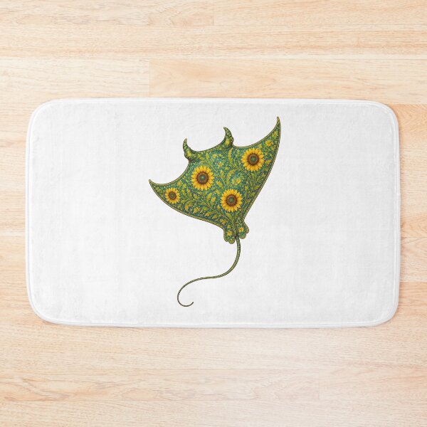 Item preview, Sunflower Manta Ray | Ocean Sunflower Art Collection designed and sold by Zaru Art Studio.