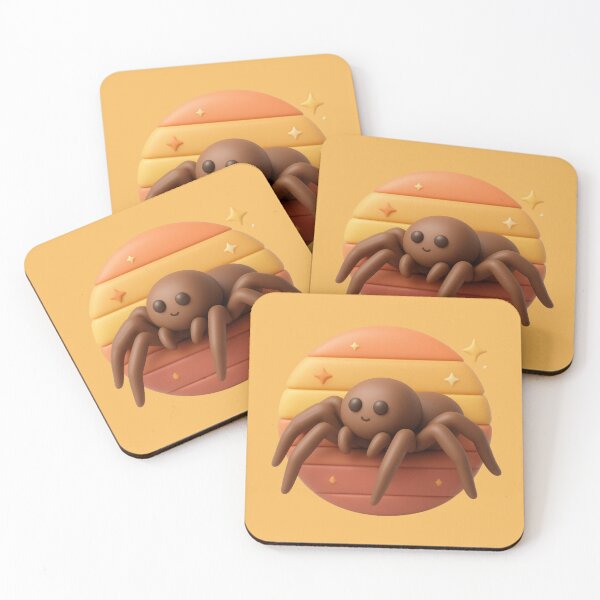 Item preview, Cute 3D Clay Spider Retro Sunset Kawaii Tarantula Bug Lover Art designed and sold by MarCinu Art.