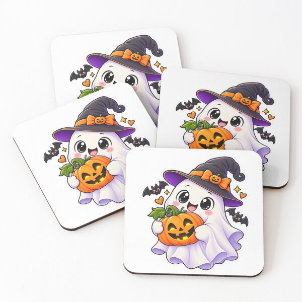 Item preview, Cute Ghost Holding Pumpkin Halloween Sticker designed and sold by Genzfirevibes.