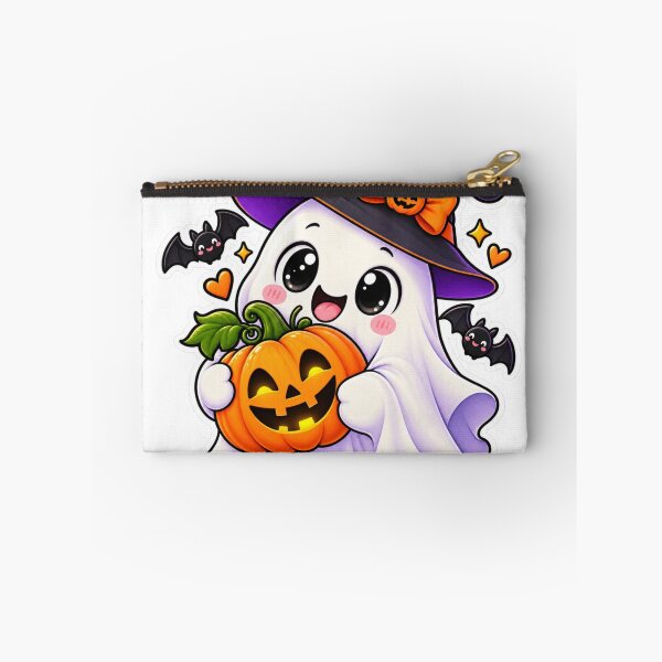 Item preview, Cute Ghost Holding Pumpkin Halloween Sticker designed and sold by Genzfirevibes.