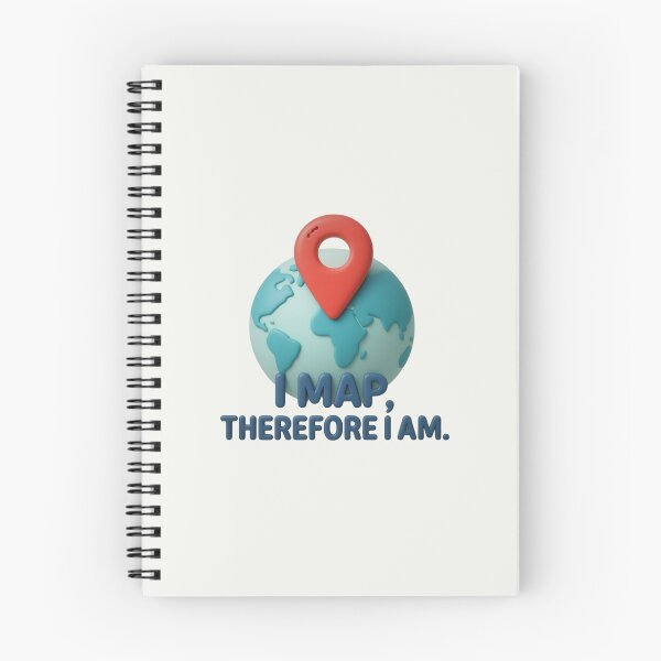 Item preview, I Map Therefore I Am Funny GIS Cartography Geography Globe Pin Map Maker Art designed and sold by MarCinu Art.