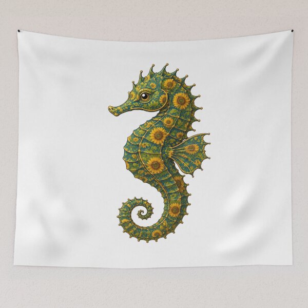 Item preview, Sunflower Seahorse | Ocean Sunflower Art Collection designed and sold by Zaru Art Studio.