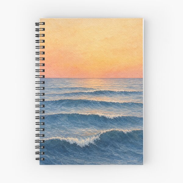 Item preview, Dawn Swells Watercolour Coastal designed and sold by GoldenHourWalls.