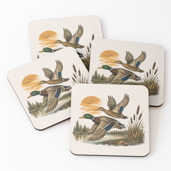 Item preview, Retro Flying Mallard Duck, Classic Waterfowl Hunting, Vintage Wetland Wildlife Nature designed and sold by Cchotlan.