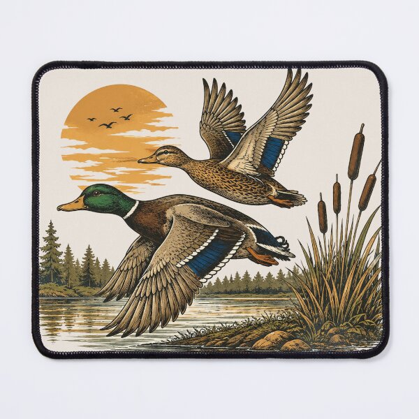 Item preview, Retro Flying Mallard Duck, Classic Waterfowl Hunting, Vintage Wetland Wildlife Nature designed and sold by Cchotlan.