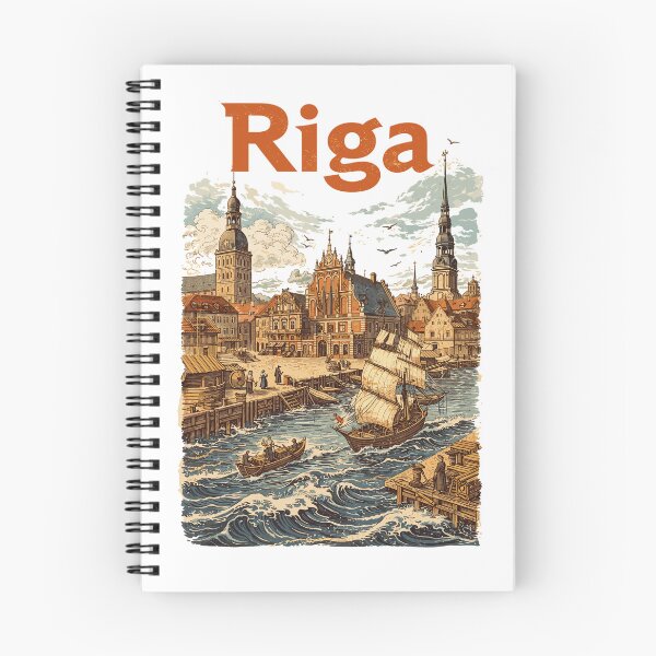 Item preview, Riga 1800: Vintage Livonian Hanseatic City Retro Design designed and sold by Pineapple-Tree.
