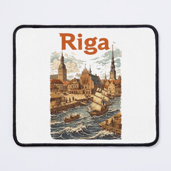 Item preview, Riga 1800: Vintage Livonian Hanseatic City Retro Design designed and sold by Pineapple-Tree.