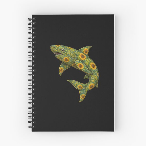 Item preview, Sunflower Shark | Ocean Sunflower Art Collection designed and sold by Zaru Art Studio.