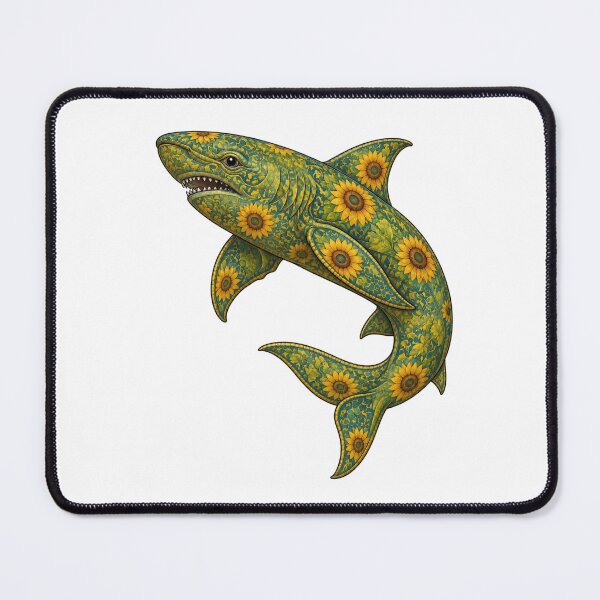 Item preview, Sunflower Shark | Ocean Sunflower Art Collection designed and sold by Zaru Art Studio.