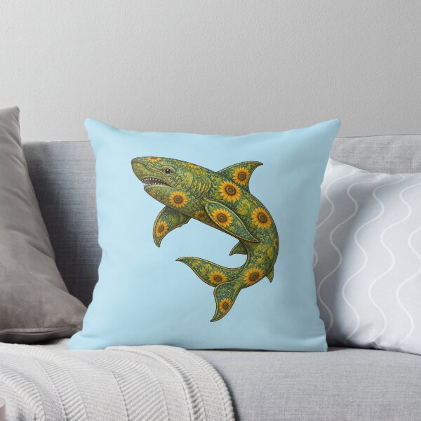 Item preview, Sunflower Shark | Ocean Sunflower Art Collection designed and sold by Zaru Art Studio.