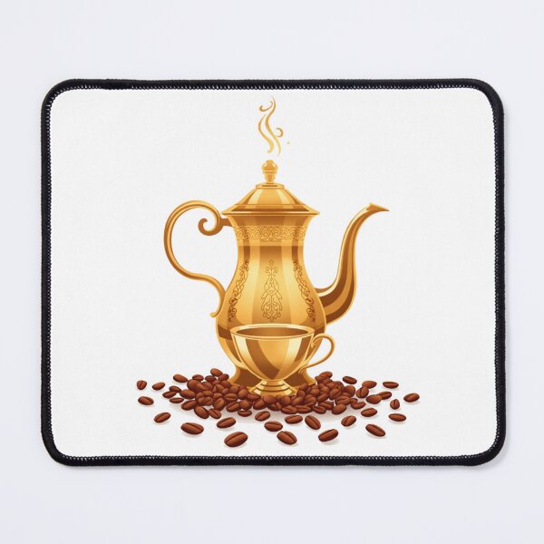 Item preview, Golden Arabic Dallah Coffee & Calligraphy Art designed and sold by Mamamonir.