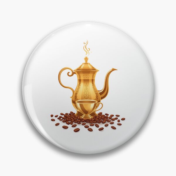 Item preview, Golden Arabic Dallah Coffee & Calligraphy Art designed and sold by Mamamonir.