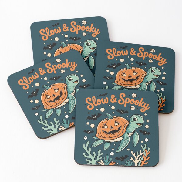 Item preview, "Slow & Spooky" Pumpkin Shell Turtle Halloween Coastal Design designed and sold by Sea Gem.