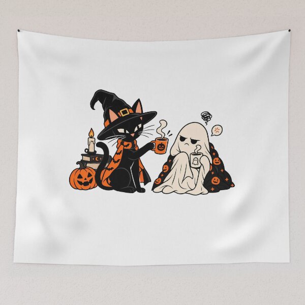 Item preview, Cute Witch Black Cat Coffee Grumpy Ghost Halloween Gift designed and sold by Artycom.