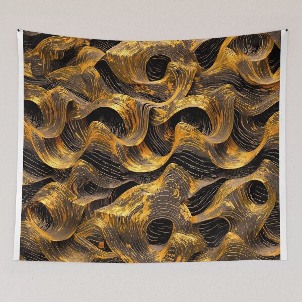 Item preview, Golden Flow Abstract Pattern designed and sold by GRFORA.