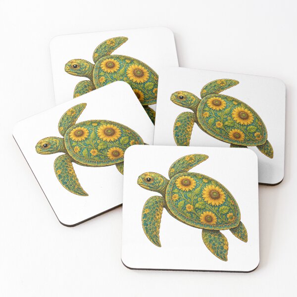Item preview, Sunflower Turtle | Ocean Sunflower Art Collection designed and sold by Zaru Art Studio.