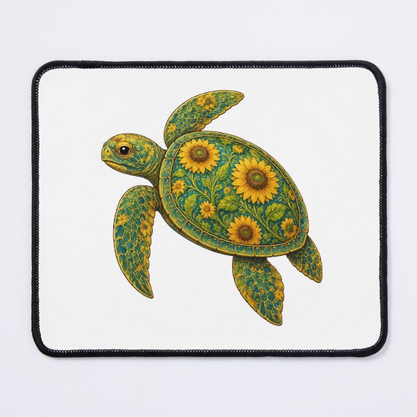 Item preview, Sunflower Turtle | Ocean Sunflower Art Collection designed and sold by Zaru Art Studio.