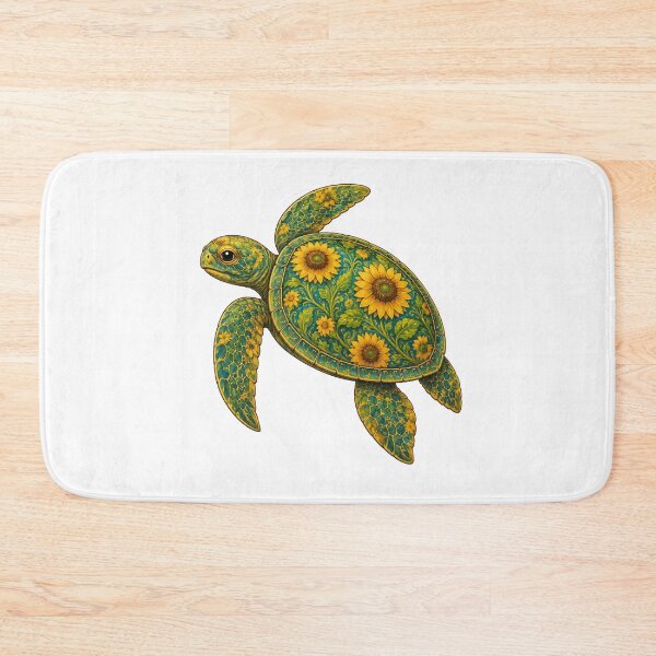 Item preview, Sunflower Turtle | Ocean Sunflower Art Collection designed and sold by Zaru Art Studio.