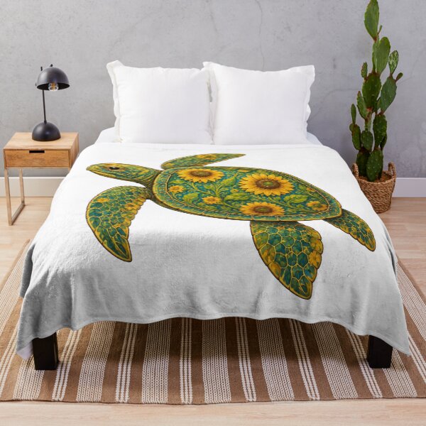 Item preview, Sunflower Turtle | Ocean Sunflower Art Collection designed and sold by Zaru Art Studio.