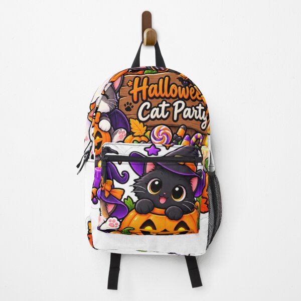 Item preview, Halloween Cat Party Cute Kawaii Cats Sticker designed and sold by Genzfirevibes.