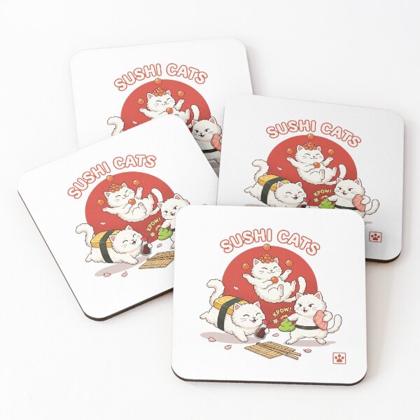 Item preview, Sushi Kitty Trio – Cute Japanese Food Cats designed and sold by Timegraf.