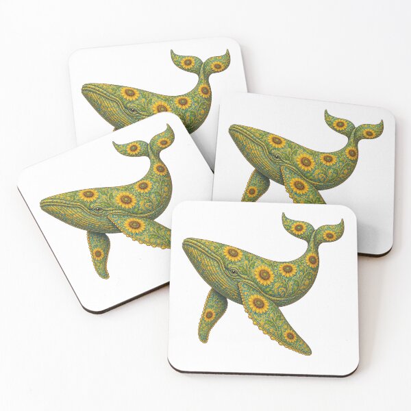 Item preview, Sunflower Whale | Ocean Sunflower Art Collection designed and sold by Zaru Art Studio.