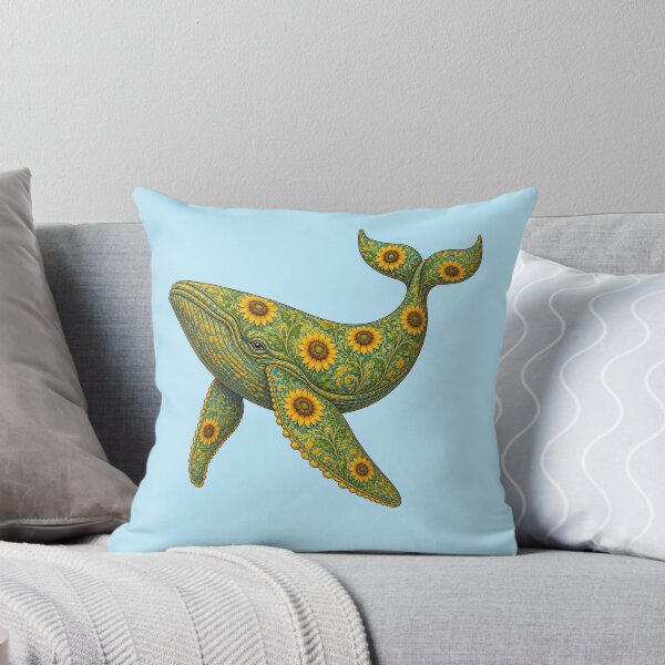 Item preview, Sunflower Whale | Ocean Sunflower Art Collection designed and sold by Zaru Art Studio.
