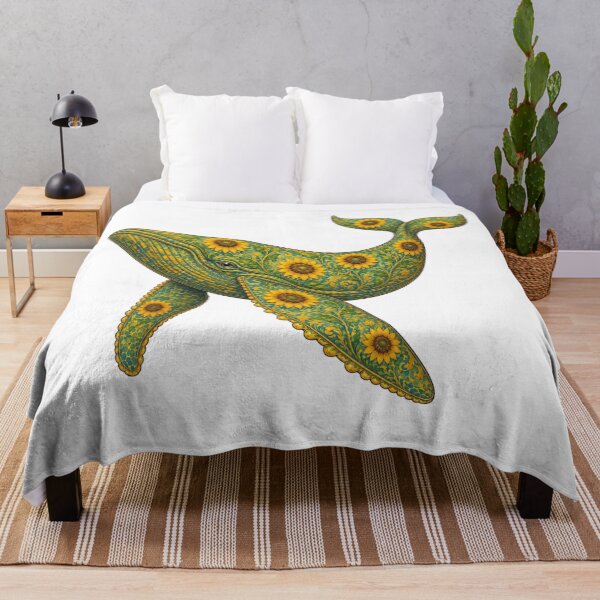Item preview, Sunflower Whale | Ocean Sunflower Art Collection designed and sold by Zaru Art Studio.