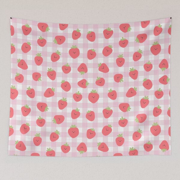 Item preview, Cute Strawberry Pink Gingham Pattern designed and sold by EeshaArshad.