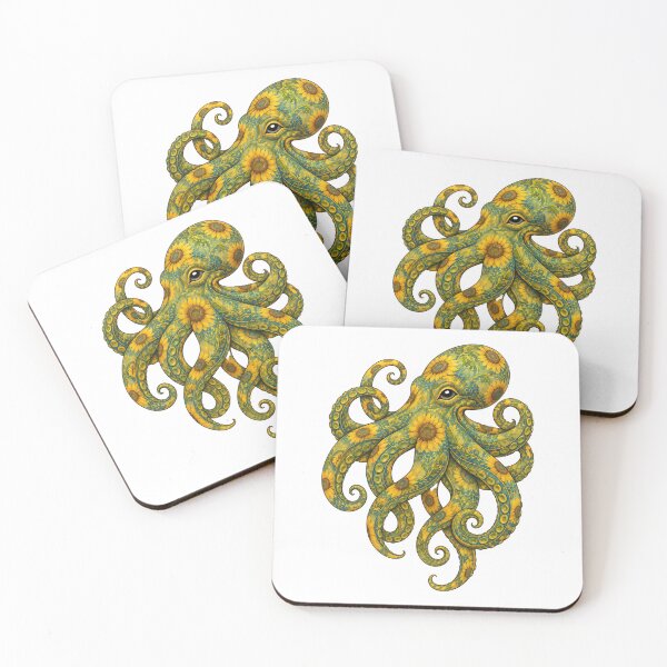 Item preview, Sunflower Octopus | Ocean Sunflower Art Collection designed and sold by Zaru Art Studio.