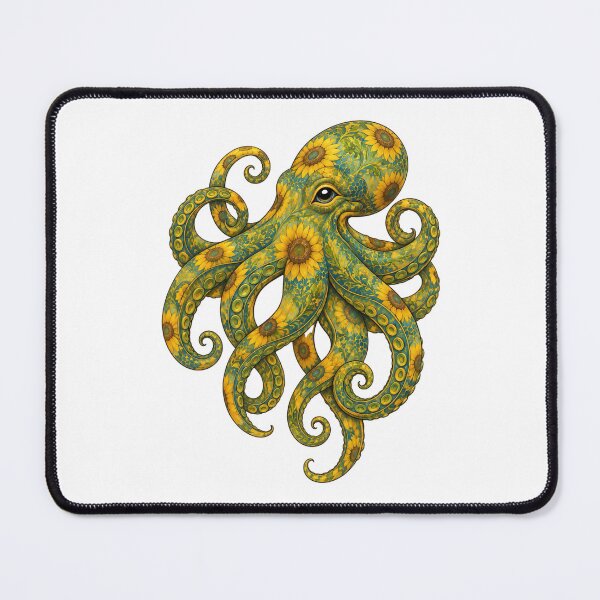 Item preview, Sunflower Octopus | Ocean Sunflower Art Collection designed and sold by Zaru Art Studio.