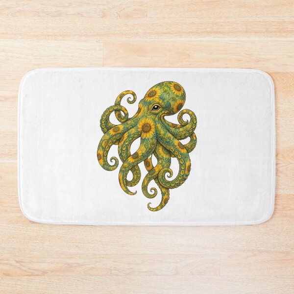Item preview, Sunflower Octopus | Ocean Sunflower Art Collection designed and sold by Zaru Art Studio.