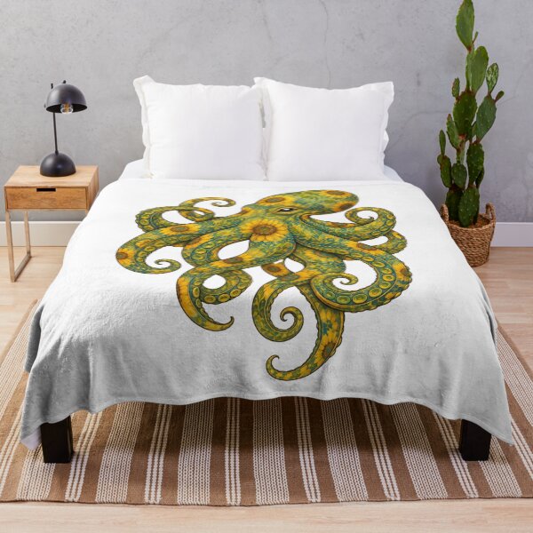 Item preview, Sunflower Octopus | Ocean Sunflower Art Collection designed and sold by Zaru Art Studio.