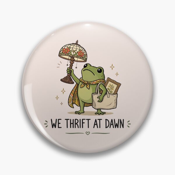 Item preview, We Thrift At Dawn, Funny Frog Meme Thrifting, Vintage Thrift Lover, Retro Secondhand Shopping, Vintage Collector Gift designed and sold by Quiajia.