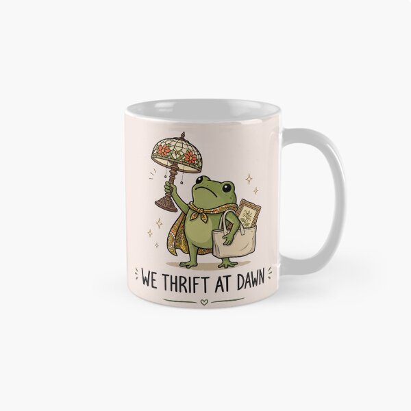 Item preview, We Thrift At Dawn, Funny Frog Meme Thrifting, Vintage Thrift Lover, Retro Secondhand Shopping, Vintage Collector Gift designed and sold by Quiajia.
