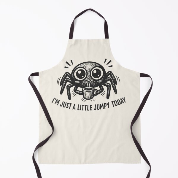 Item preview, I'm Just A Little Jumpy Today Funny Coffee Spider Vintage Linocut Cute Arachnid Art designed and sold by MarCinu Art.