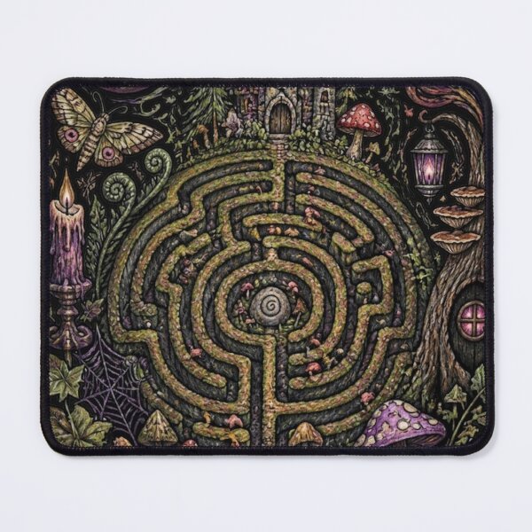 Item preview, Enchanted Forest Labyrinth Castle Collage designed and sold by Reverie & Roses.