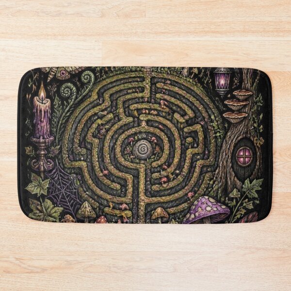 Item preview, Enchanted Forest Labyrinth Castle Collage designed and sold by Reverie & Roses.